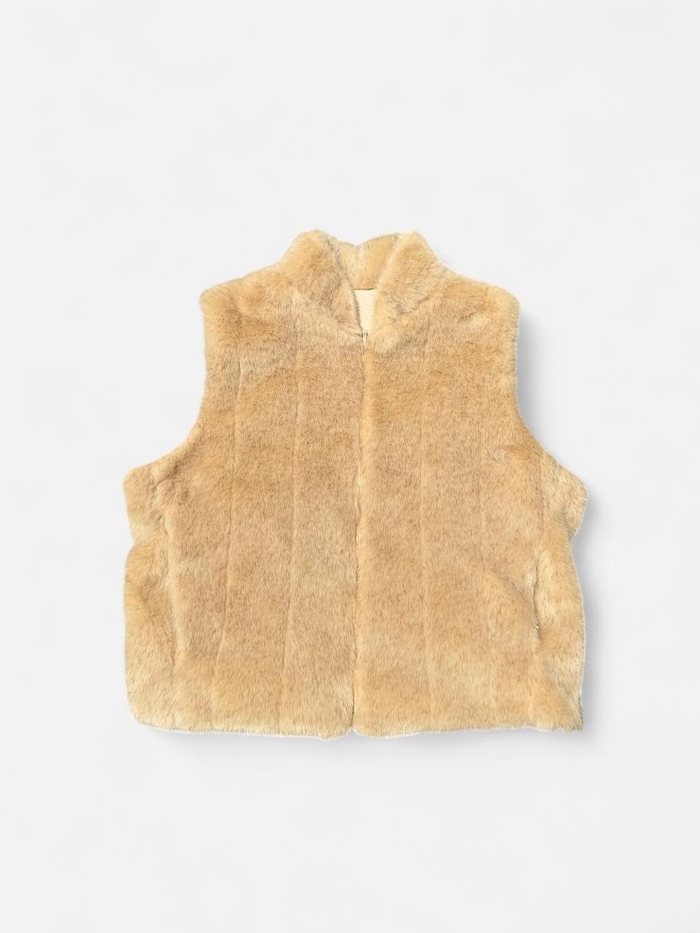 Cozy Faux Fur Kids Vest in Light Tan